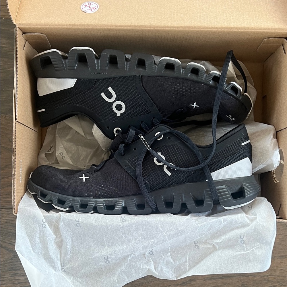 On Cloud X3 Running Black and White Athletic Shoes